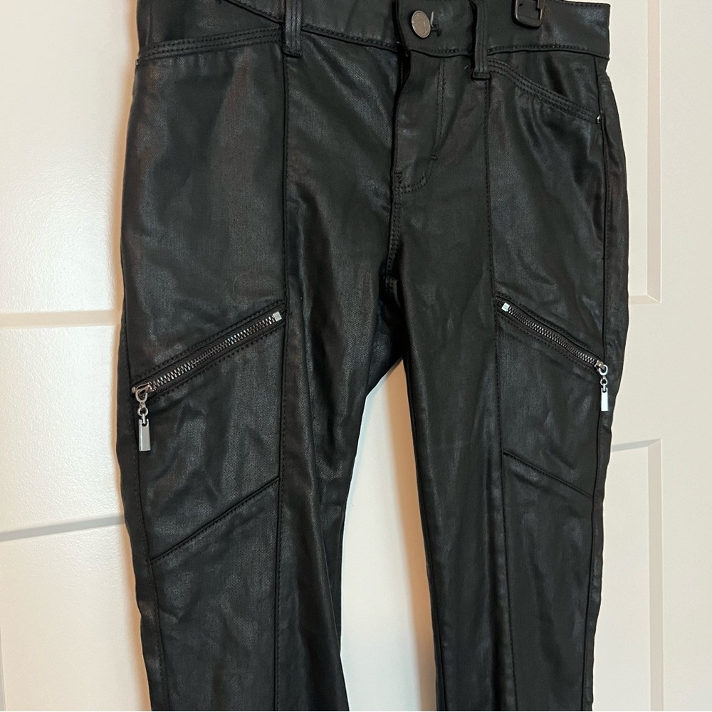 White House Black Market Moto Pleather Skinny Jean